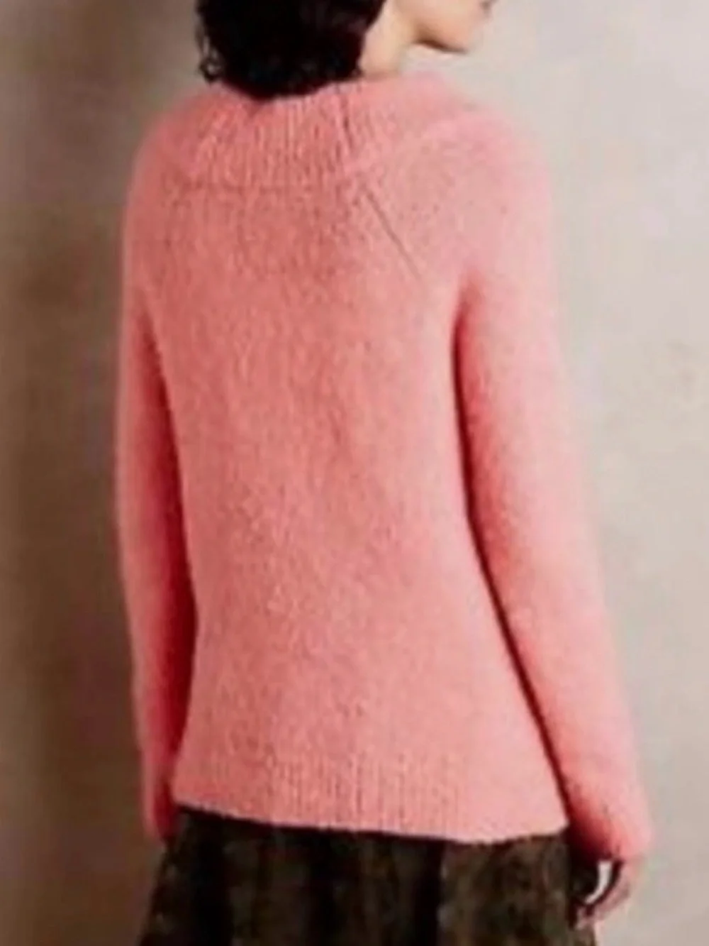Anthropologie Moth Boucle Mockneck Pullover Wool/ Alpaca Blend Coral Size Medium
